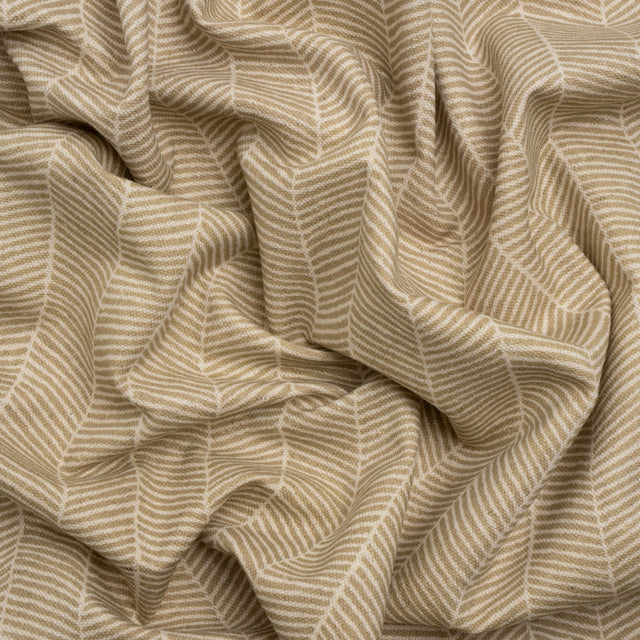 Brushed Cotton and Linen Canvas - Sand Painterly Herringbone - British Imported