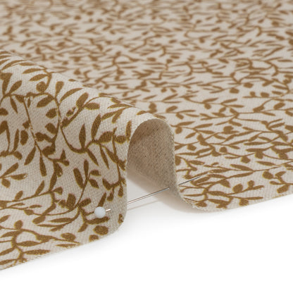Brushed Cotton and Linen Canvas - Cider Little Vines - British Imported Detail