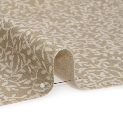 Brushed Cotton and Linen Canvas - Jute Little Vines - British Imported Detail
