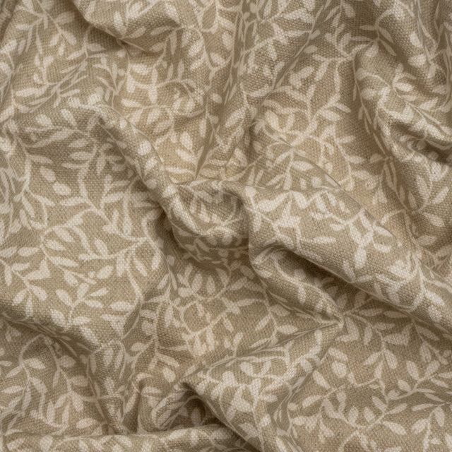 Brushed Cotton and Linen Canvas - Jute Little Vines - British Imported
