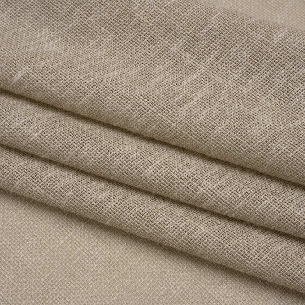 Slubbed Open Weave Drapery Sheer Fabric 118" - Driftwood - British Imported Folded