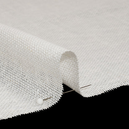 Slubbed Open Weave Drapery Sheer Fabric 118" - Ivory - British Imported Detail