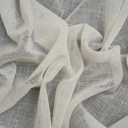 Linen Look Recycled Polyester Drapery Sheers Woven 118" - Chalk - British Imported