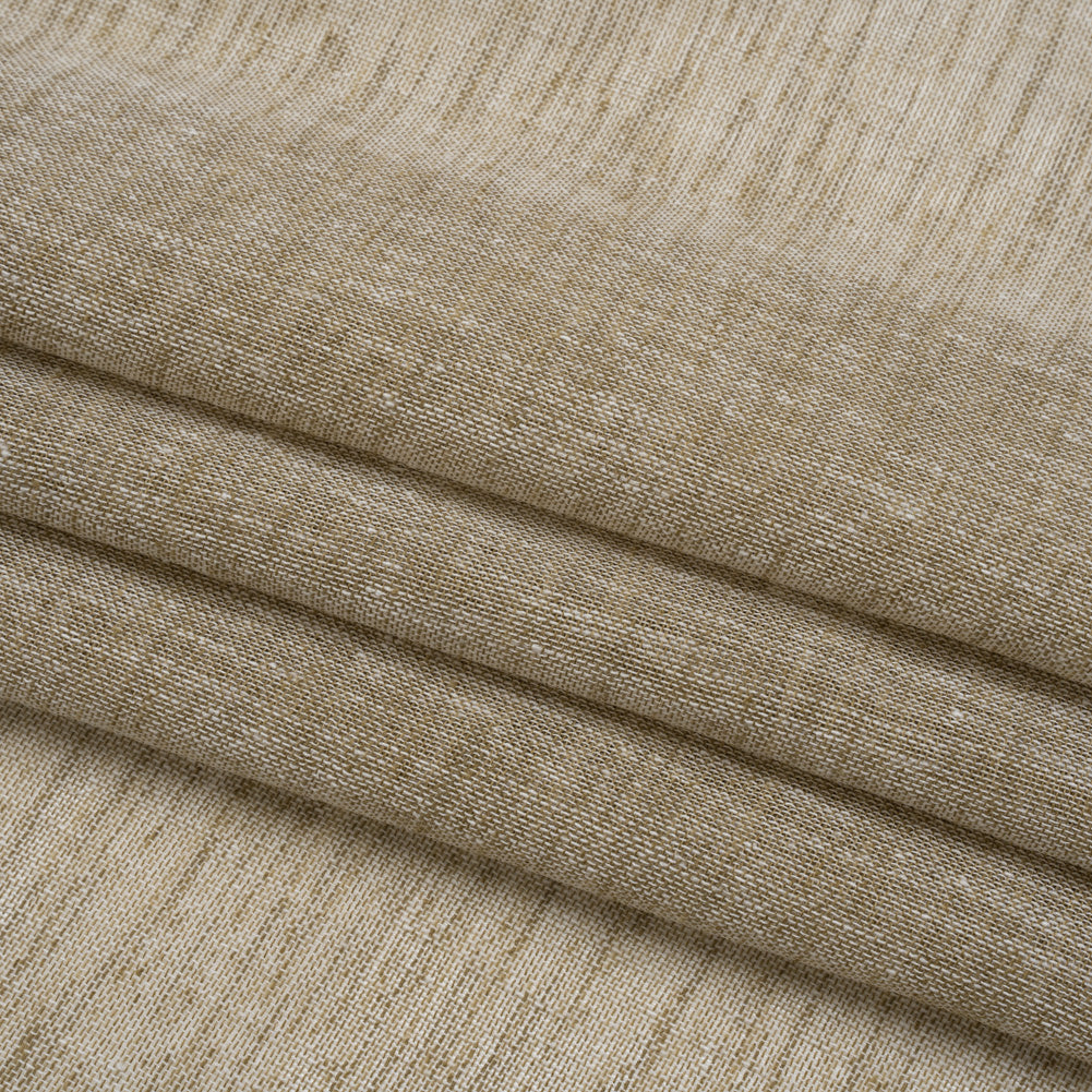 Linen Look Recycled Polyester Drapery Sheers Woven 118" - Olive - British Imported Folded