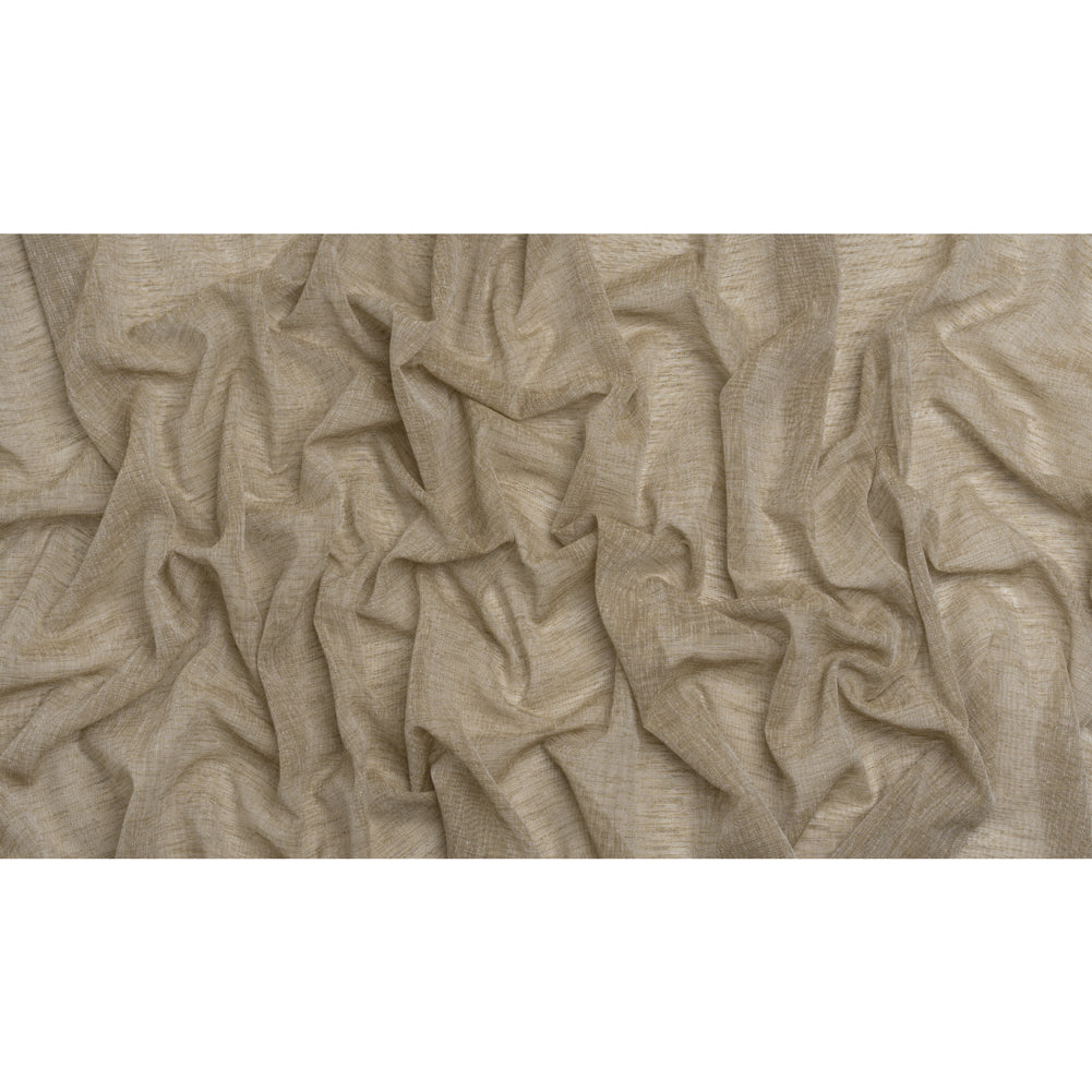 Linen Look Recycled Polyester Drapery Sheers Woven 118" - Olive - British Imported Full