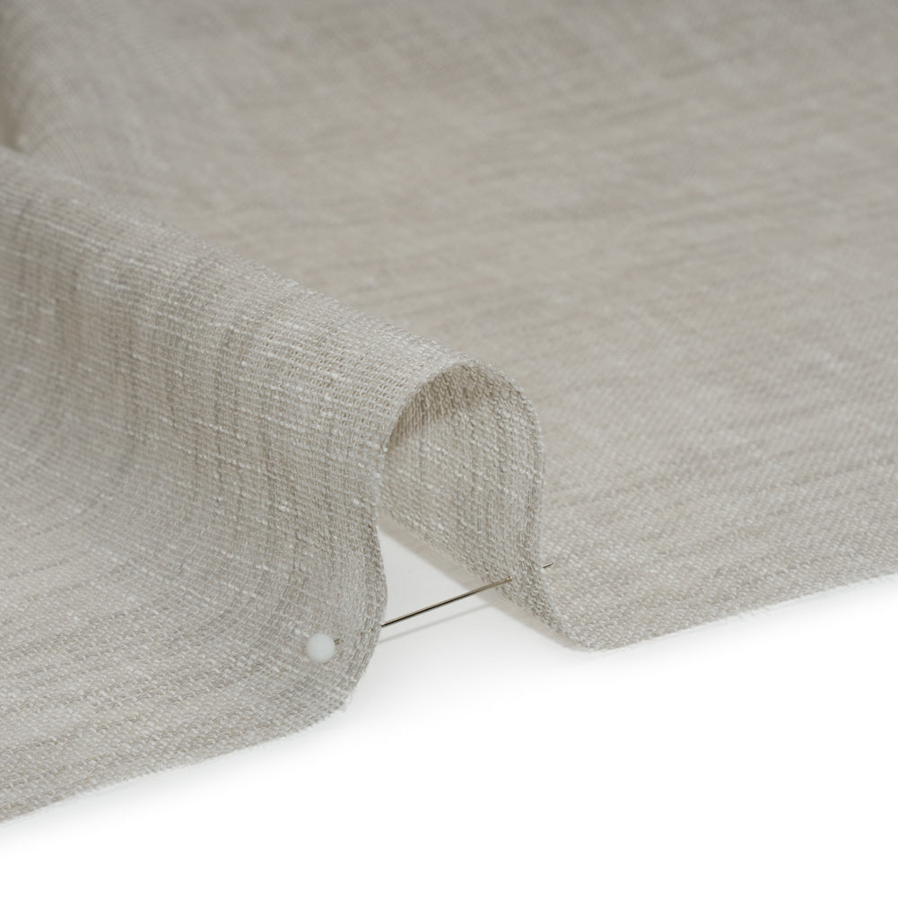 Linen Look Recycled Polyester Drapery Sheers Woven 118" - Silver - British Imported Detail