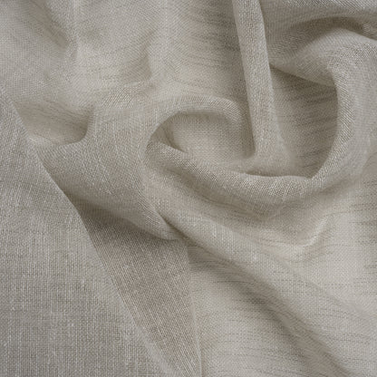Linen Look Recycled Polyester Drapery Sheers Woven 118" - Silver - British Imported
