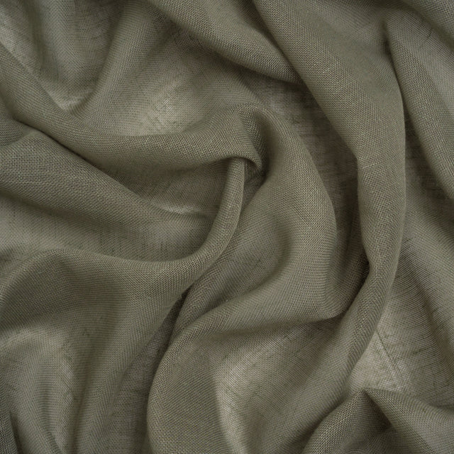 Gauzy Linen Blend Drapery Sheers Woven 118" - Olive - British Imported