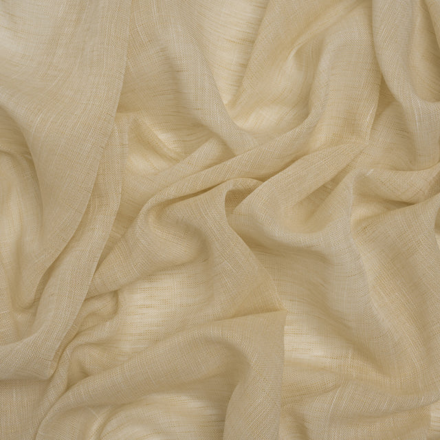 Crisp Linen Blend Drapery Sheers 122" - Sand - British Imported