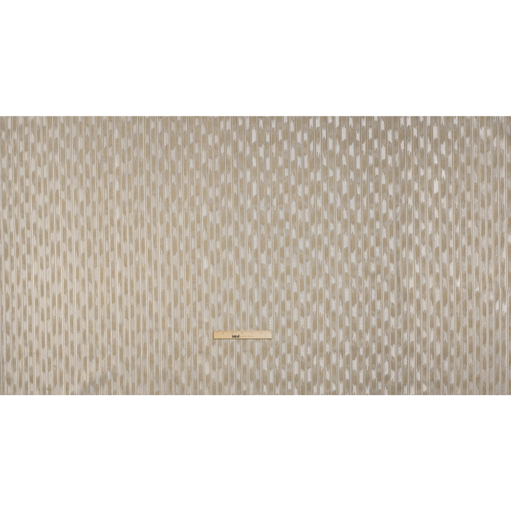 Recycled Polyester Drapery Jacquard - Flax Streaking Stripes - British Imported Full