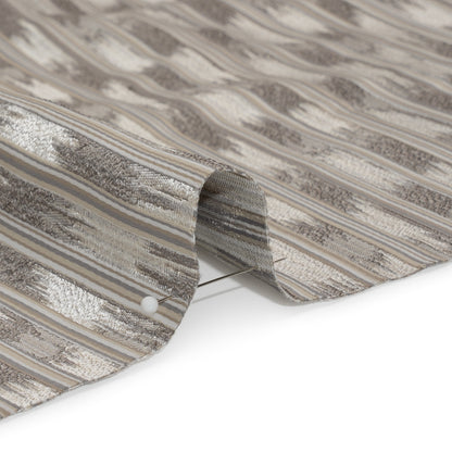 Recycled Polyester Drapery Jacquard - Slate Streaking Stripes - British Imported Detail