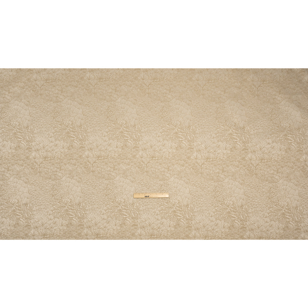 Recycled Polyester Jacquard - Flax Lush Garden - British Imported Full