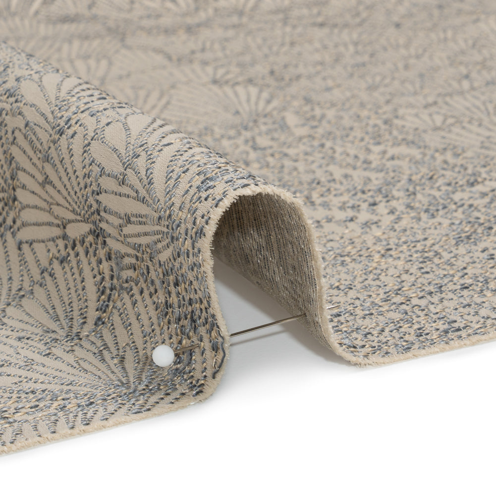 Recycled Polyester Jacquard - Slate Lush Garden - British Imported Detail
