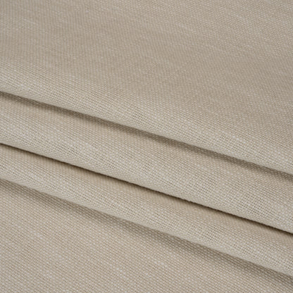 Linen Look Recycled Polyester and Cotton Woven - Oyster - British Imported