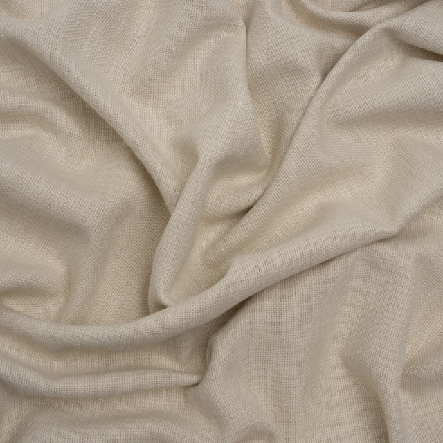 Linen Look Recycled Polyester and Cotton Woven - Oyster - British Imported