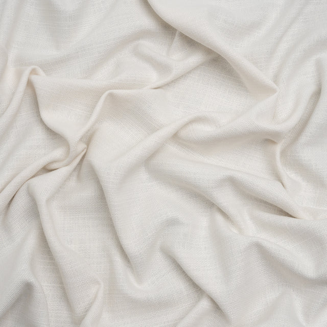 Linen Look Recycled Polyester and Cotton Woven - Pearl - British Imported