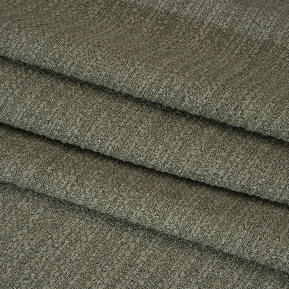 Textured Recycled Polyester Woven - Eucalyptus Boucle Stripes - British Imported - Folded