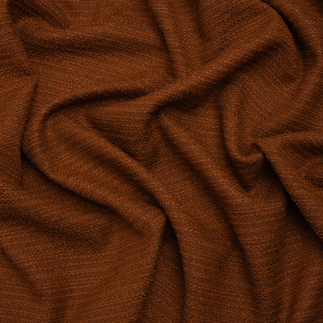 Textured Recycled Polyester Woven - Ginger Boucle Stripes - British Imported