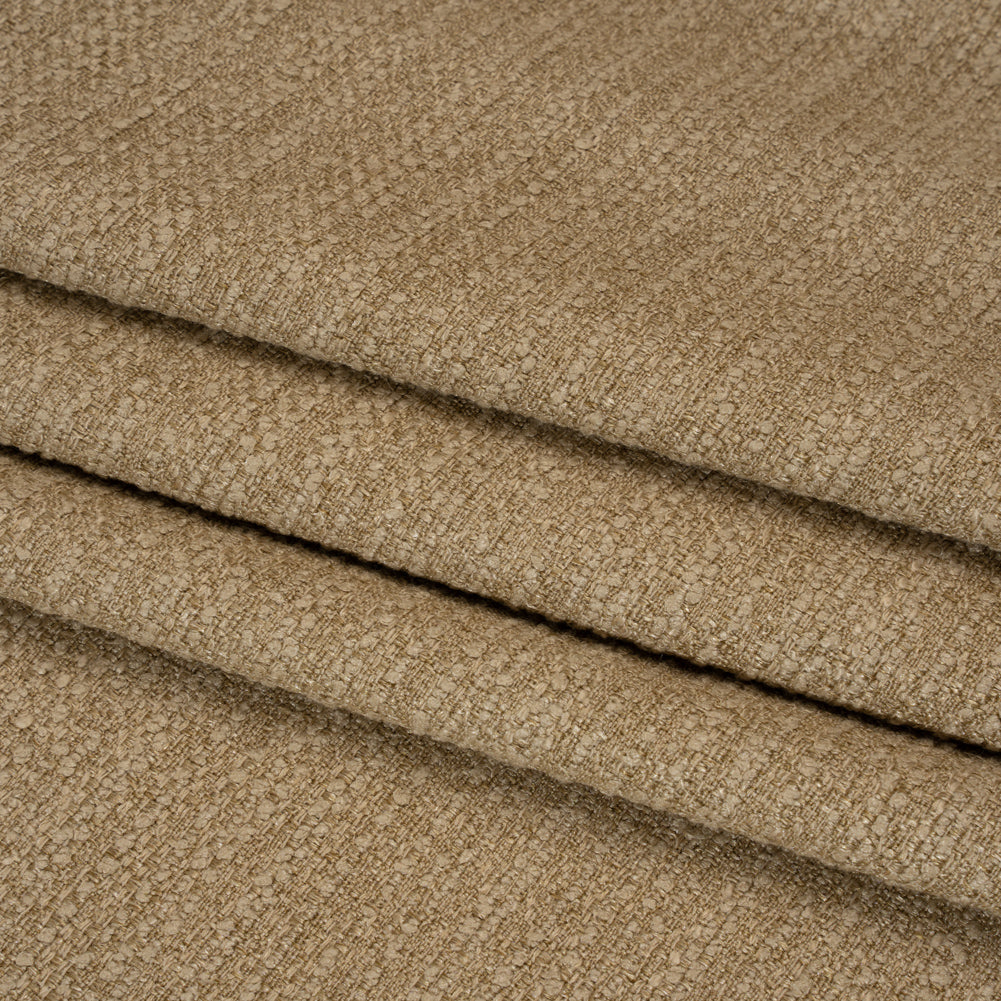 Textured Recycled Polyester Woven - Jute Boucle Stripes - British Imported - Folded