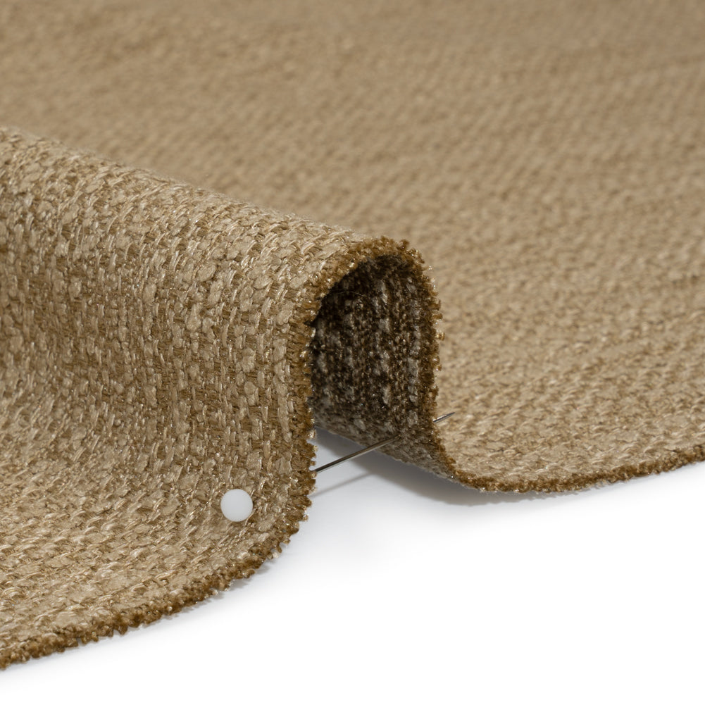 Textured Recycled Polyester Woven - Jute Boucle Stripes - British Imported - Detail