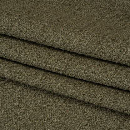 Textured Recycled Polyester Woven - Moss Boucle Stripes - British Imported