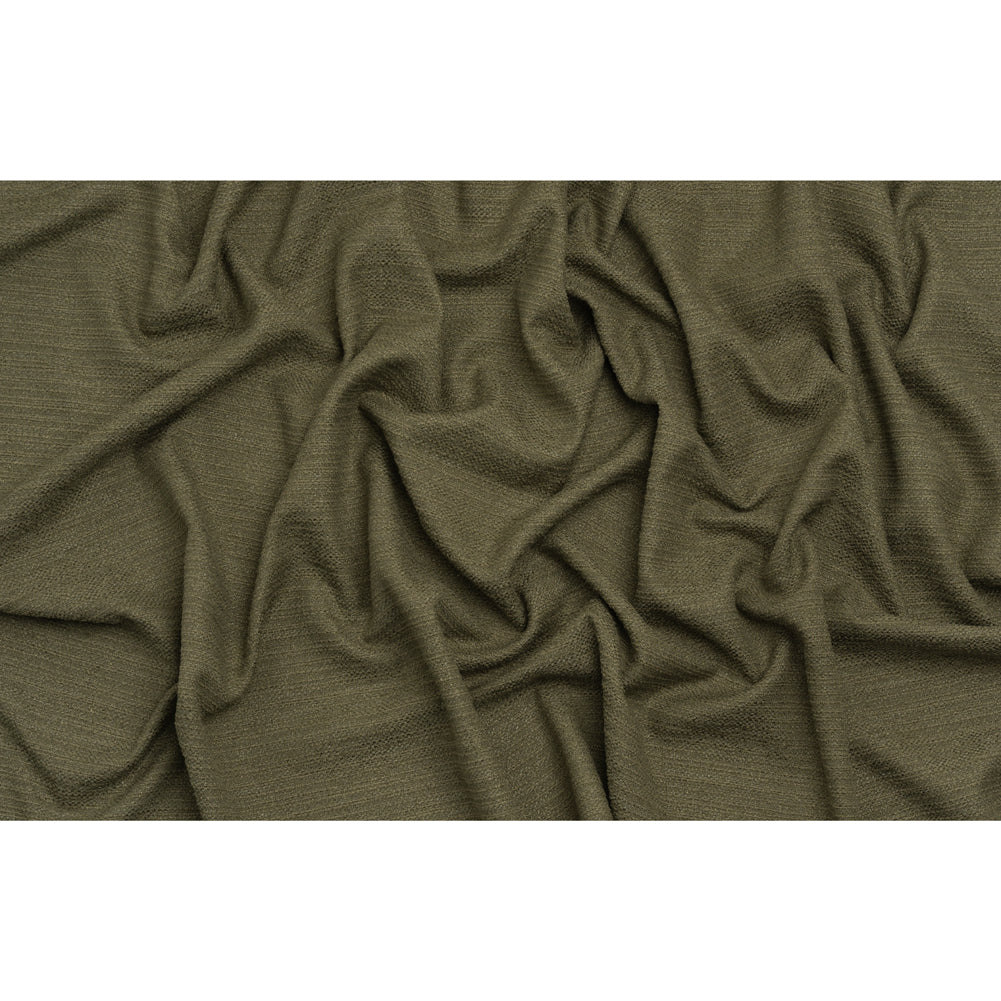 Textured Recycled Polyester Woven - Moss Boucle Stripes - British Imported - Full