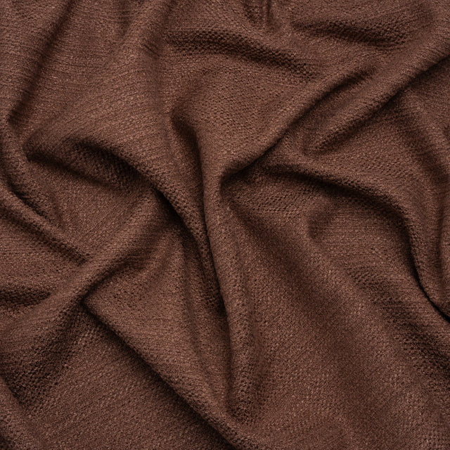 Textured Recycled Polyester Woven - Mulberry Boucle Stripes - British Imported