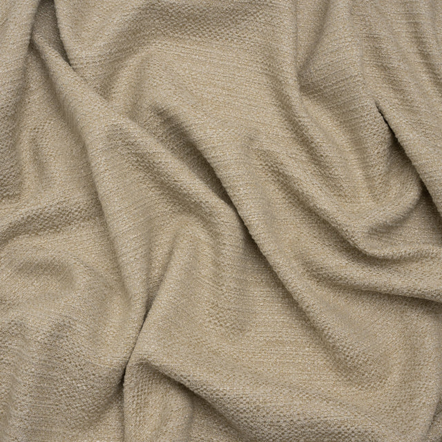 Textured Recycled Polyester Woven - Oatmeal Boucle Stripes - British Imported