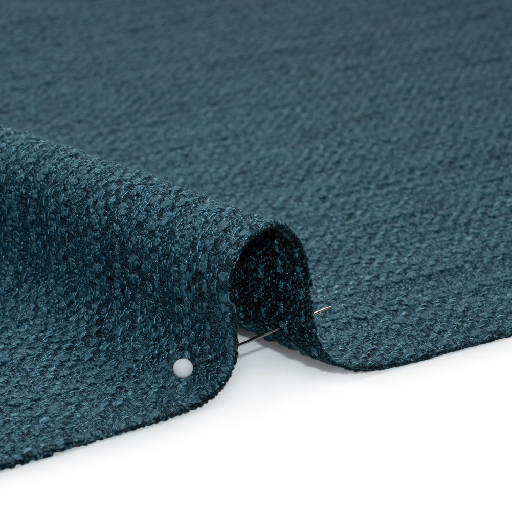 Textured Recycled Polyester Woven - Ocean Boucle Stripes - British Imported - Detail