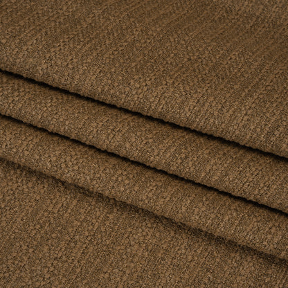 Textured Recycled Polyester Woven - Pecan Boucle Stripes - British Imported