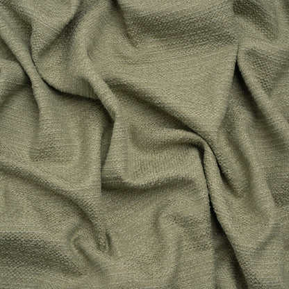 Textured Recycled Polyester Woven - Pistachio Boucle Stripes - British Imported