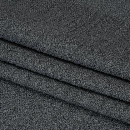 Textured Recycled Polyester Woven - Slate Boucle Stripes - British Imported