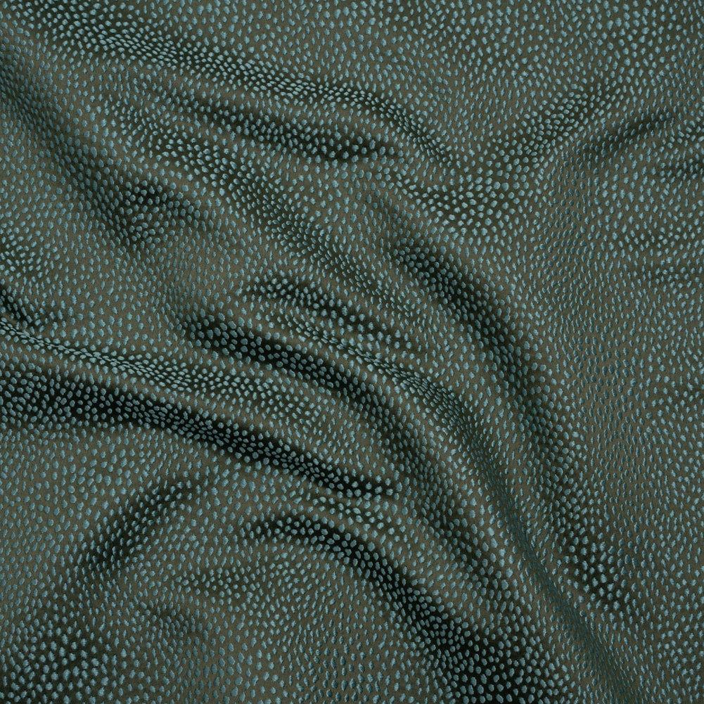 Recycled Polyester Jacquard - Juniper Little All-Over Spots - British Imported