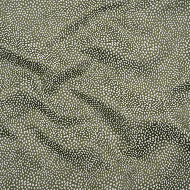Recycled Polyester Jacquard - Moss Little All-Over Spots - British Imported