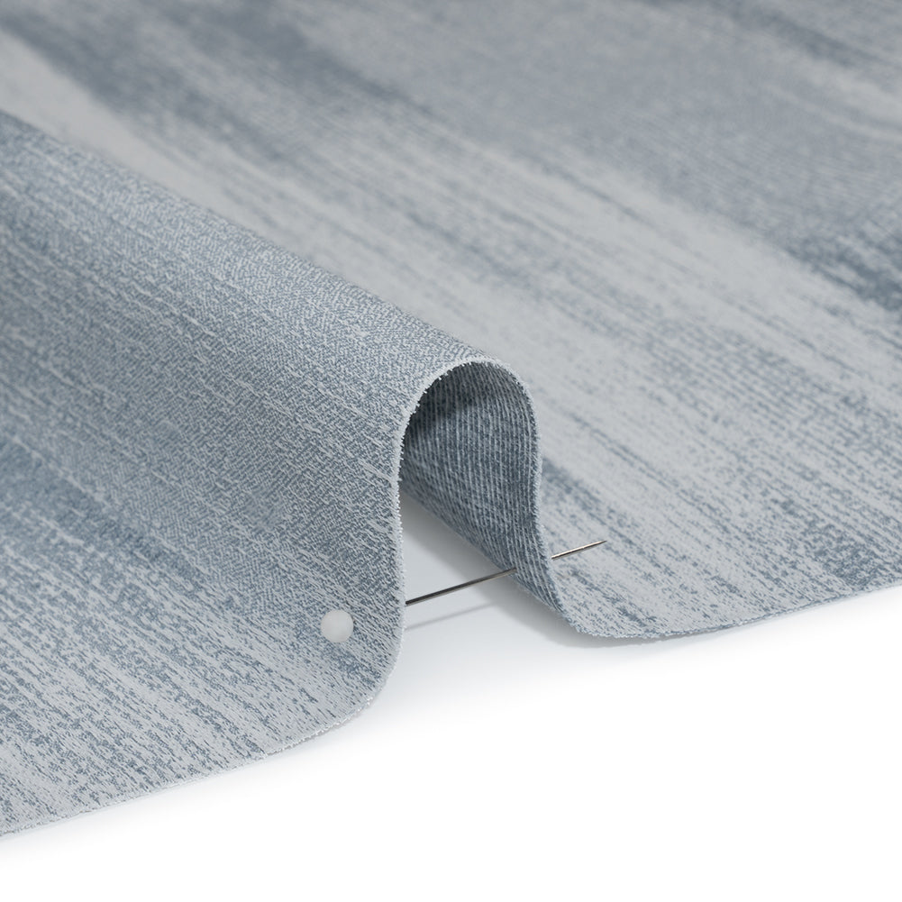 Recycled Polyester Jacquard - Denim Brushstroke Striations - British Imported - Detail