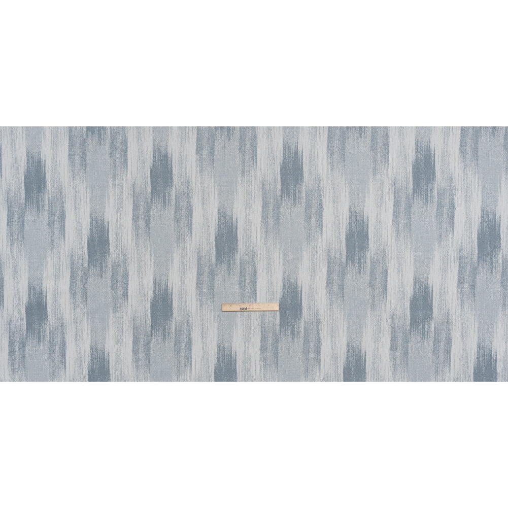 Recycled Polyester Jacquard - Denim Brushstroke Striations - British Imported - Full