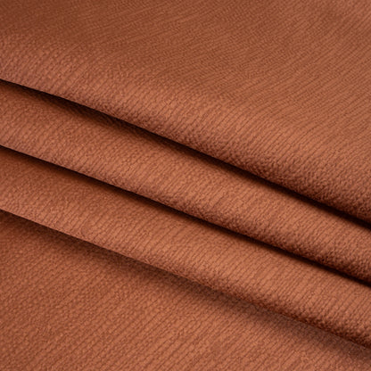 Luminous Textural Recycled Polyester Woven - Paprika - British Imported