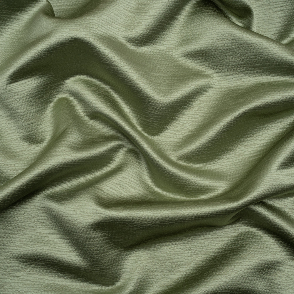 Luminous Textural Recycled Polyester Woven - Sage - British Imported