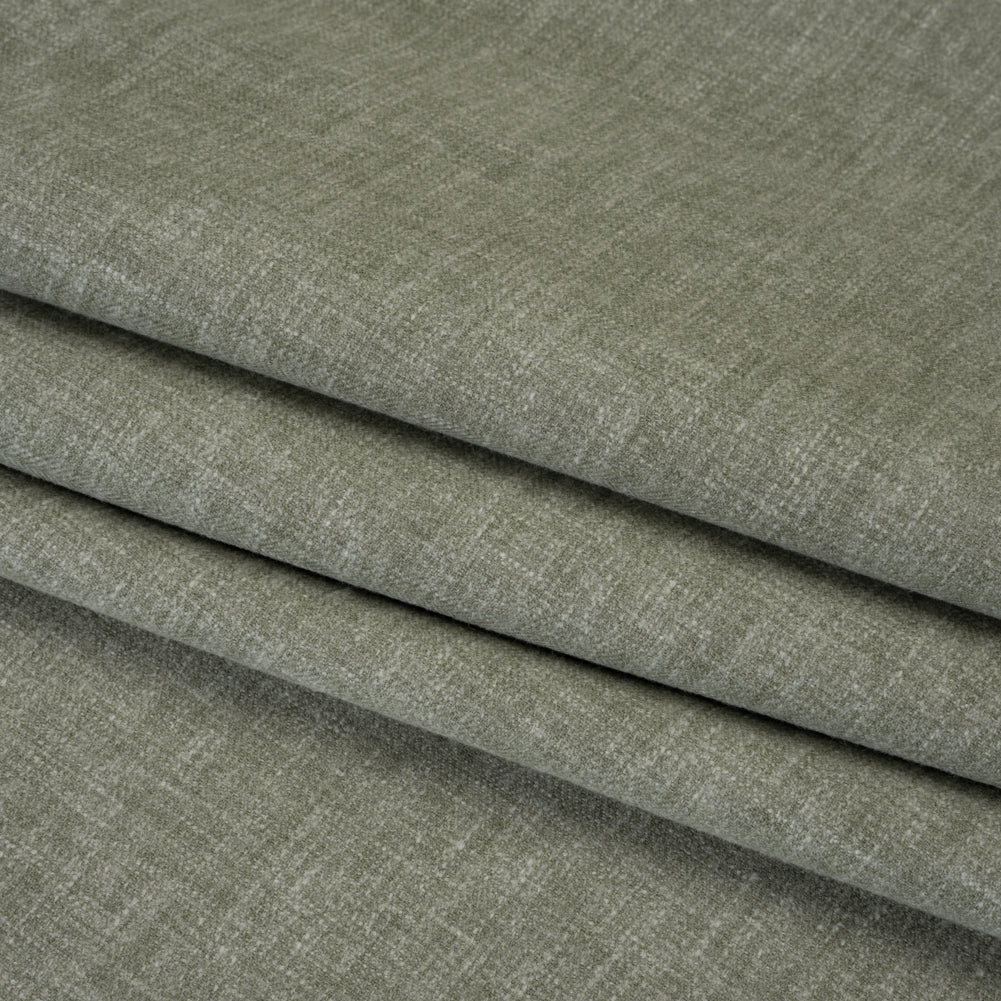 Recycled Polyester Drapery Woven - Eucalyptus - British Imported - Folded