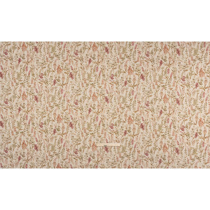Printed Cotton and Linen Canvas - Berry Painterly Flowers - British Imported