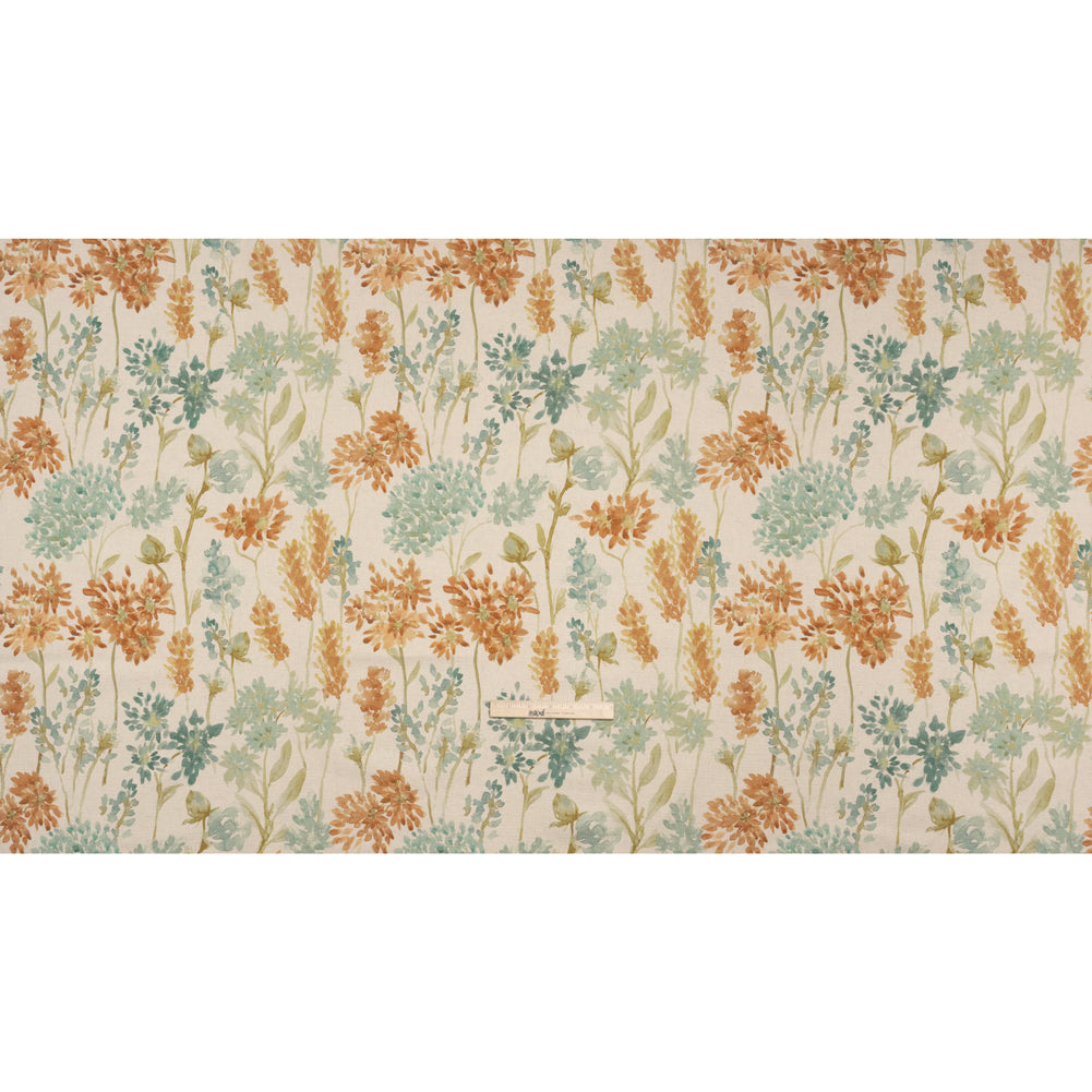 Printed Cotton Canvas - Ginger Blooming Watercolor Garden - British Imported - Full