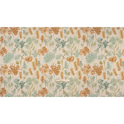 Printed Cotton Canvas - Ginger Blooming Watercolor Garden - British Imported