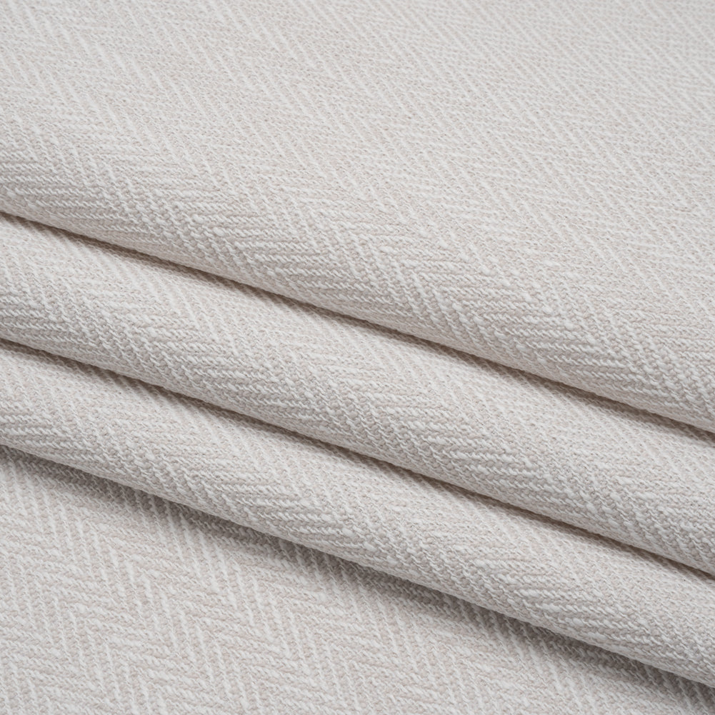 Recycled Polyester Home Decor Twill - Chalk Herringbone - British Imported - Folded