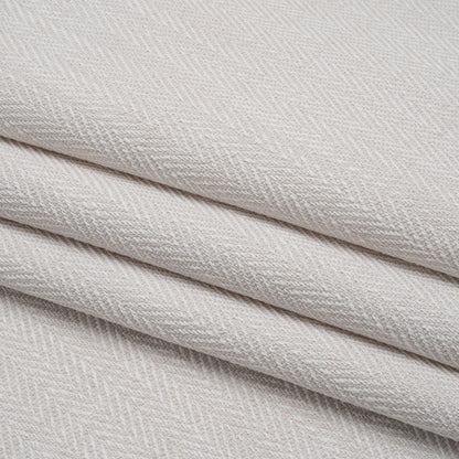 Recycled Polyester Home Decor Twill - Chalk Herringbone - British Imported