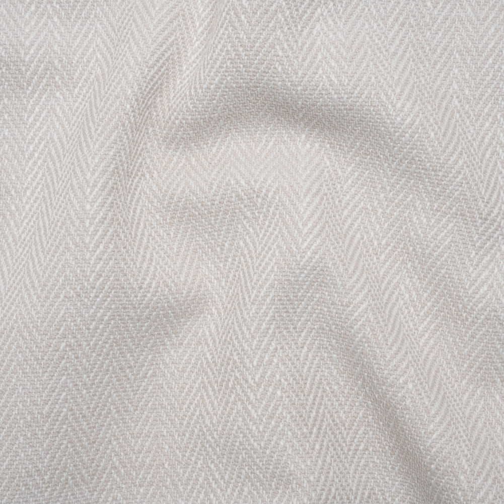 Recycled Polyester Home Decor Twill - Chalk Herringbone - British Imported