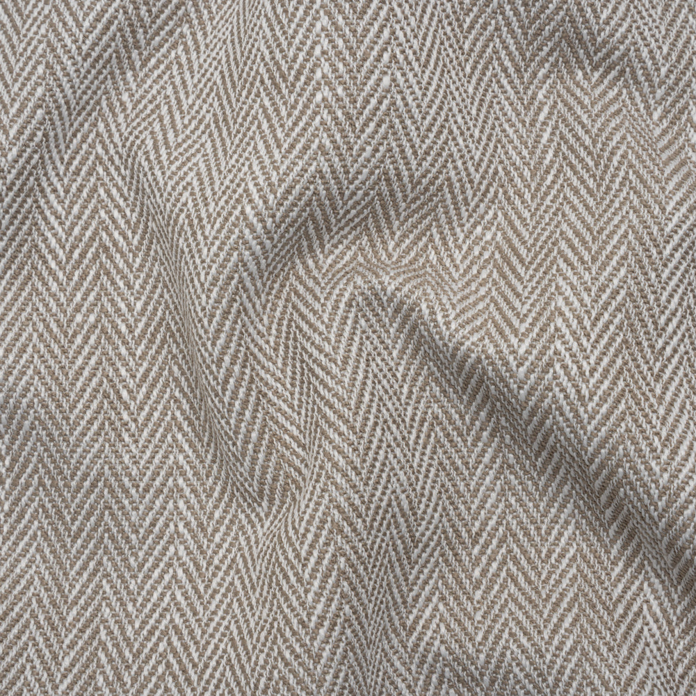 Recycled Polyester Home Decor Twill - Mushroom Herringbone - British Imported