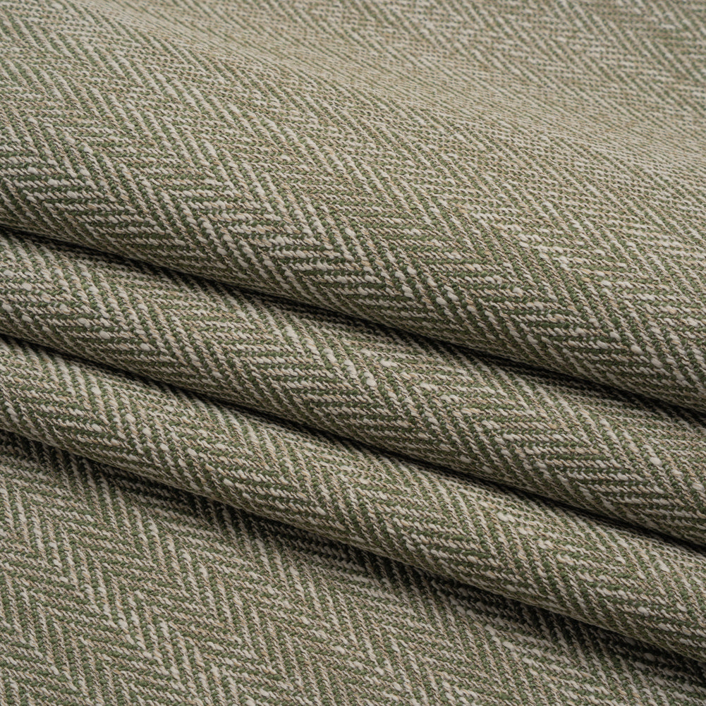 Recycled Polyester Home Decor Twill - Rosemary Herringbone - British Imported - Folded