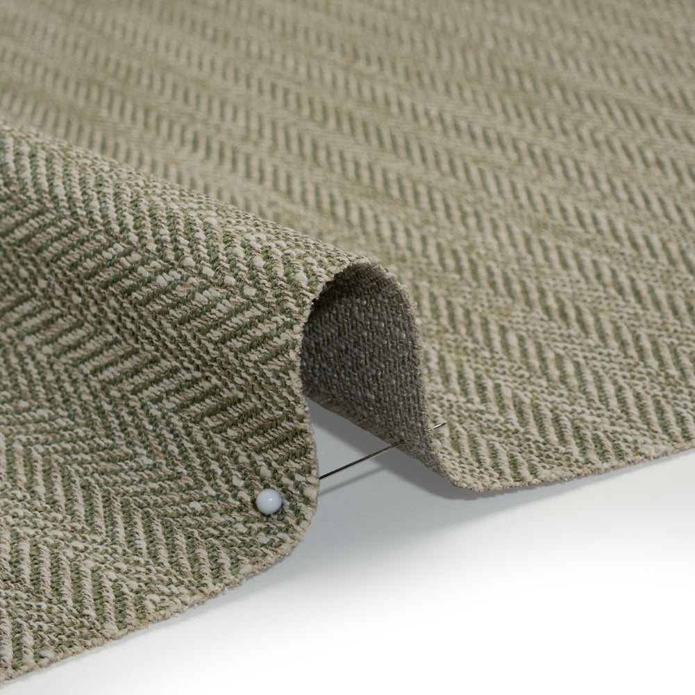 Recycled Polyester Home Decor Twill - Rosemary Herringbone - British Imported - Detail