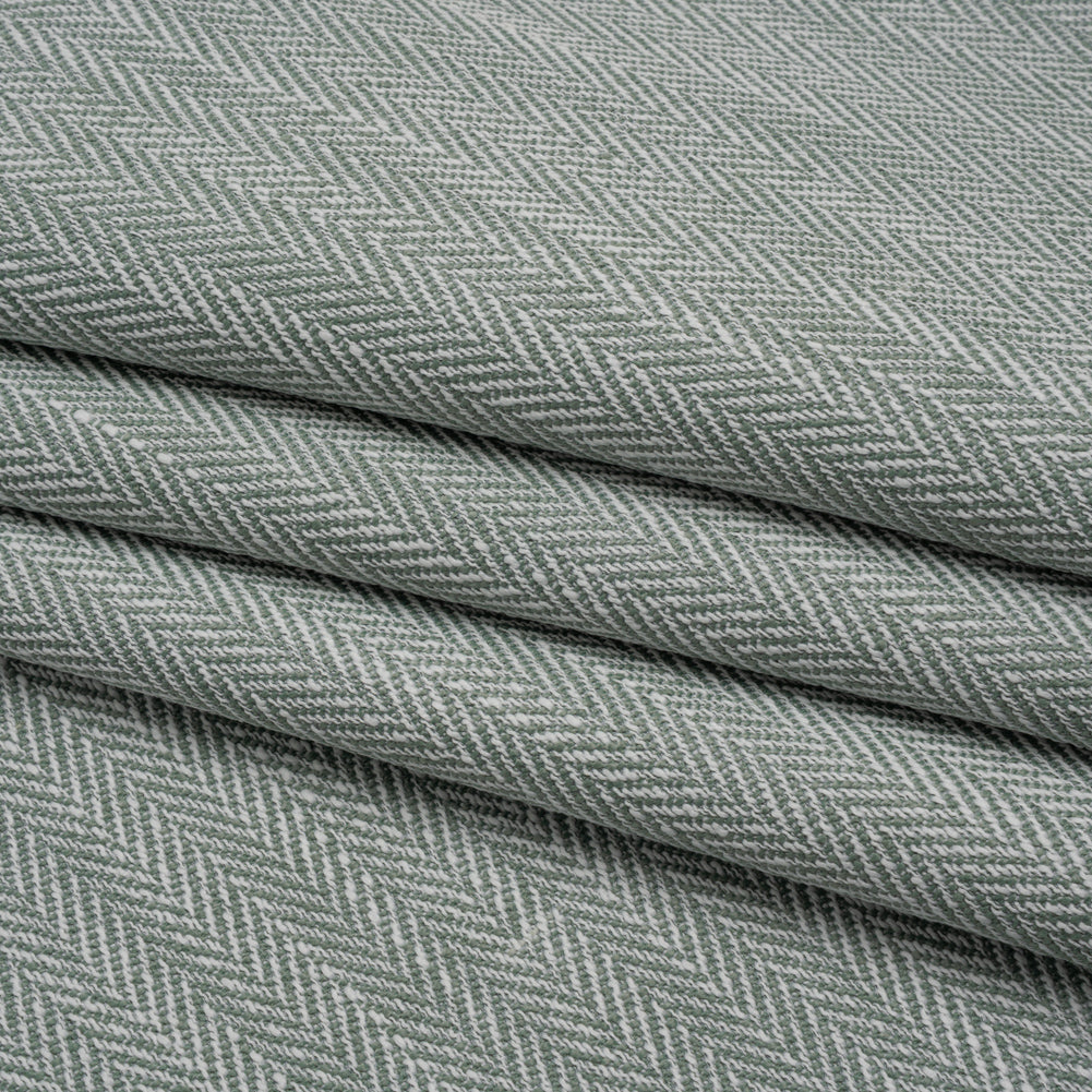 Recycled Polyester Home Decor Twill - Seafoam Herringbone - British Imported - Folded