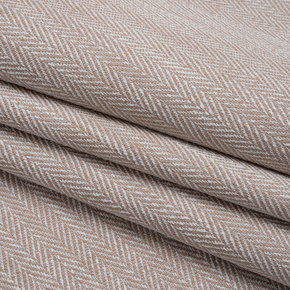 Recycled Polyester Home Decor Twill - Shell Herringbone - British Imported - Folded